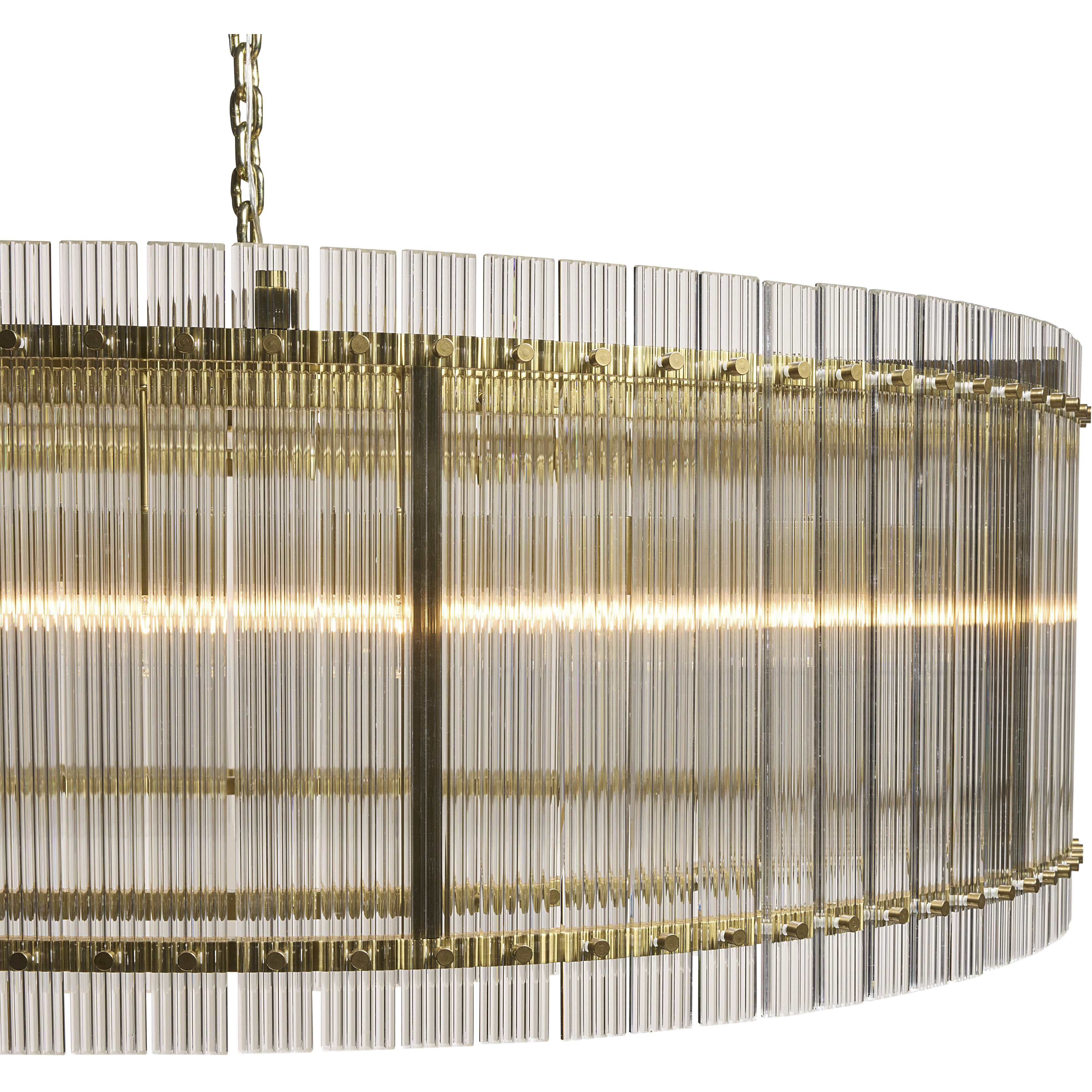 Kore LED Brass / Clear Chandelier Ceiling Light, Large